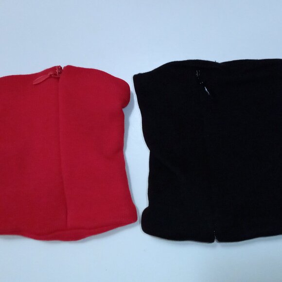 SET 2 ZIP POCKET WRIST WALLETS BLACK/RED - Picture 2 of 2